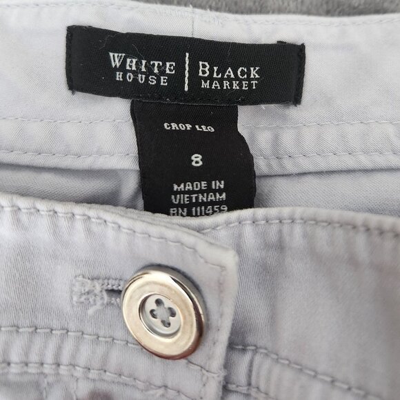 C13  Bling Cargo Pants w/ roll-up cuffs 6 Pockets Stretchy White House Black Mkt - Picture 6 of 11
